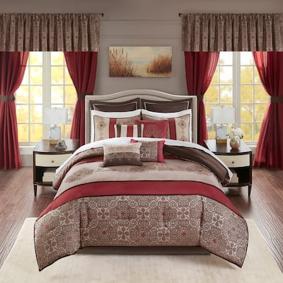 Madison Park Essentials Parker Jacquard Embroidered Pieced 24 Piece Room in a Bag