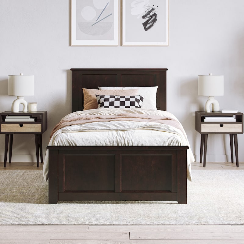 Charlotte Solid Wood Low Profile Platform Bed with Matching Footboard