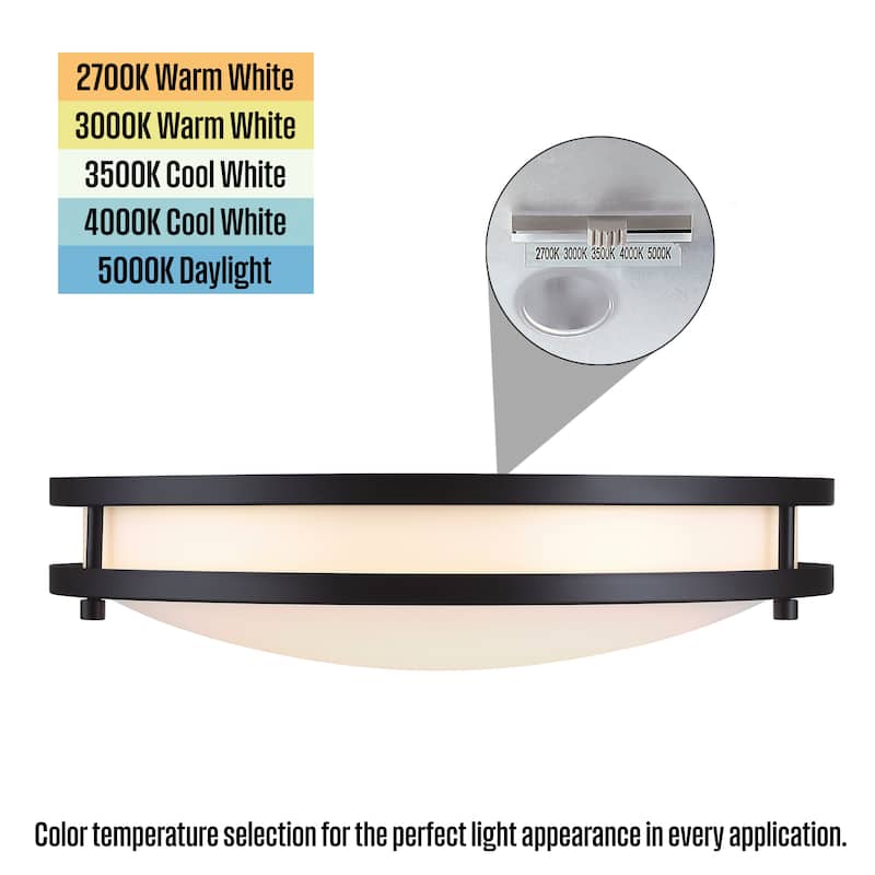 Westinghouse Lighting Lauderdale 16 Inch 23 Watt LED Indoor Flush Mount Ceiling Fixture with Color Temperature Selection