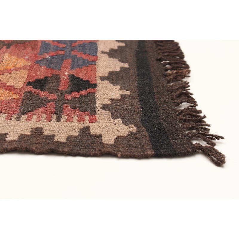 ECARPETGALLERY Flat-Weave Shirvan Brown Wool Kilim - 3'2 x 5'3