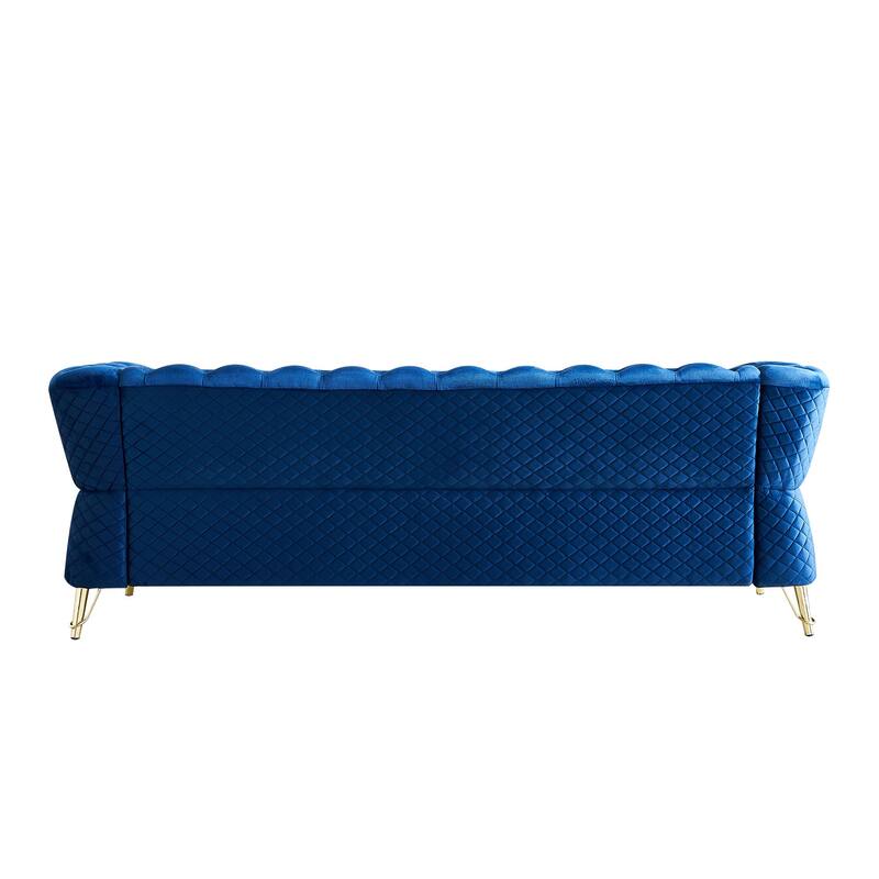Luxurious Velvet Sofa with High-Density Foam & Unique Flared Arms - 3 Seater Couch