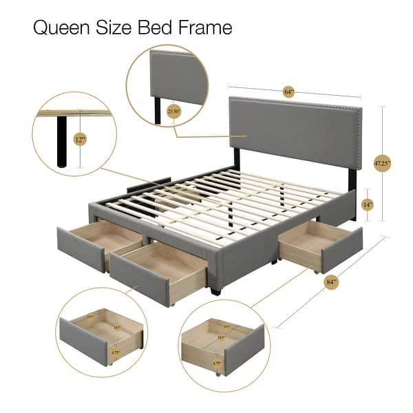 Lucas Contemporary Upholstered Queen Storage Bed