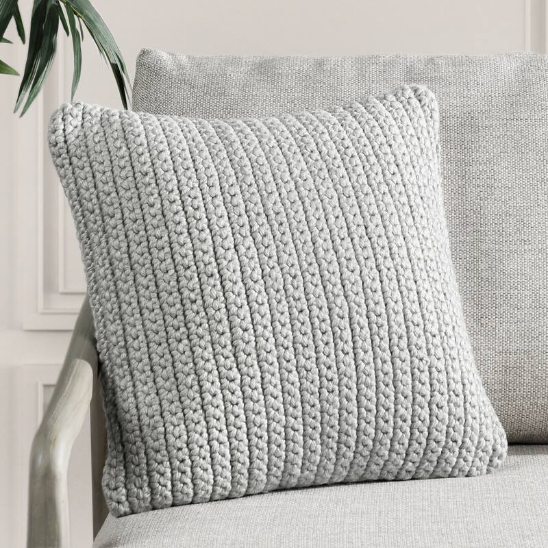 Villa by Classic Home Prism Performance Outdoor Throw Pillow - 22x22 - Light Grey