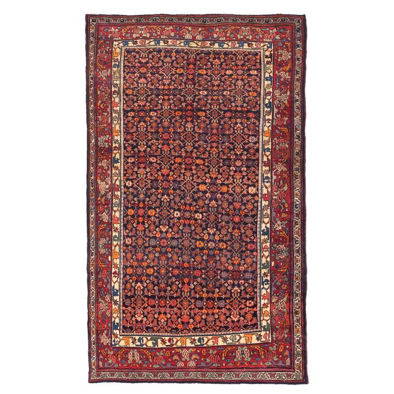 ECARPETGALLERY Hand-knotted Andelz Dark Navy Wool Rug - 4'8 x 8'3