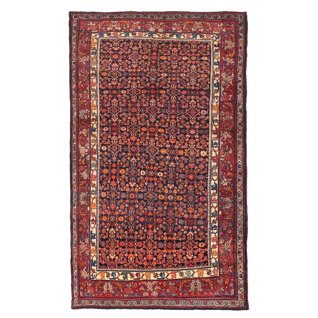 ECARPETGALLERY Hand-knotted Andelz Dark Navy Wool Rug - 4'8 x 8'3