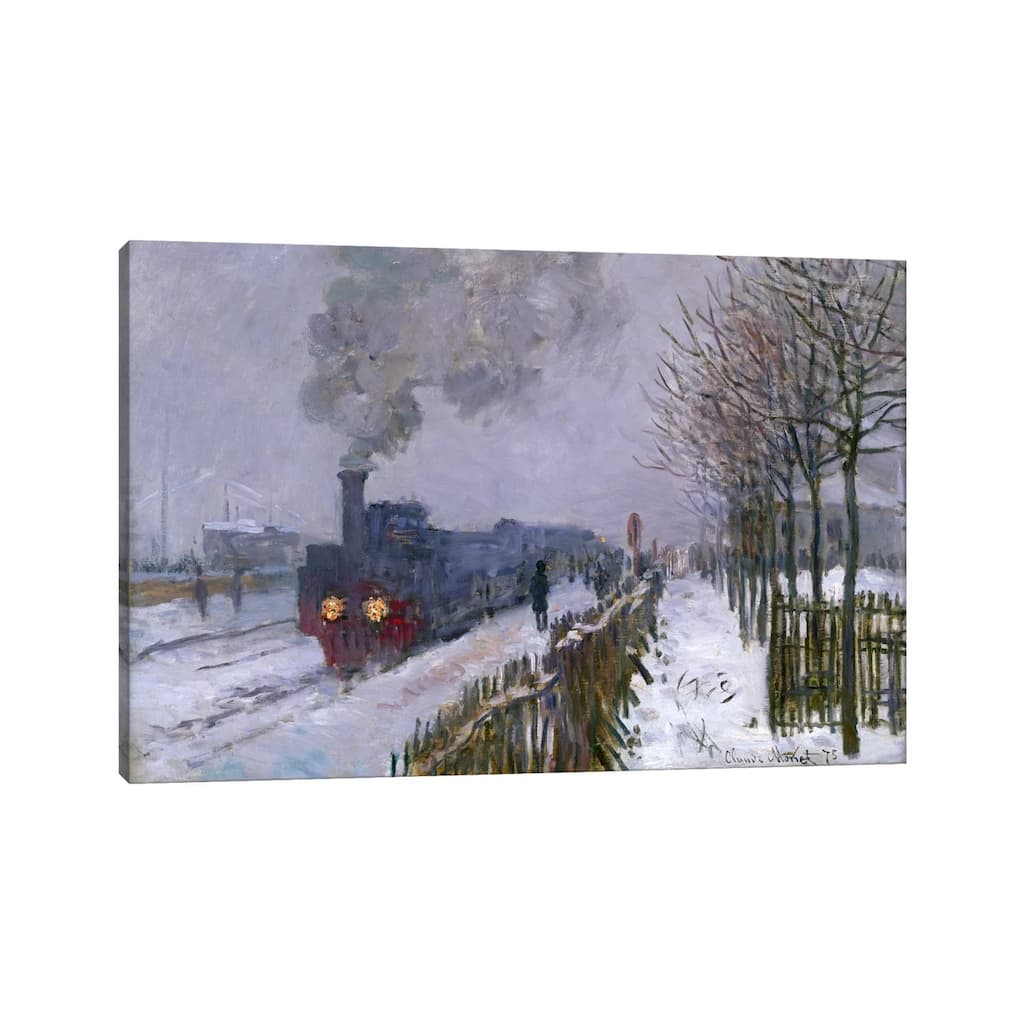 iCanvas "Train in the Snow or The Locomotive, 1875 " by Claude Monet Canvas Print