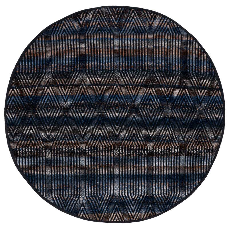 SAFAVIEH Handmade Natura Clodagh Rug - 6' Round - Blue/Orange
