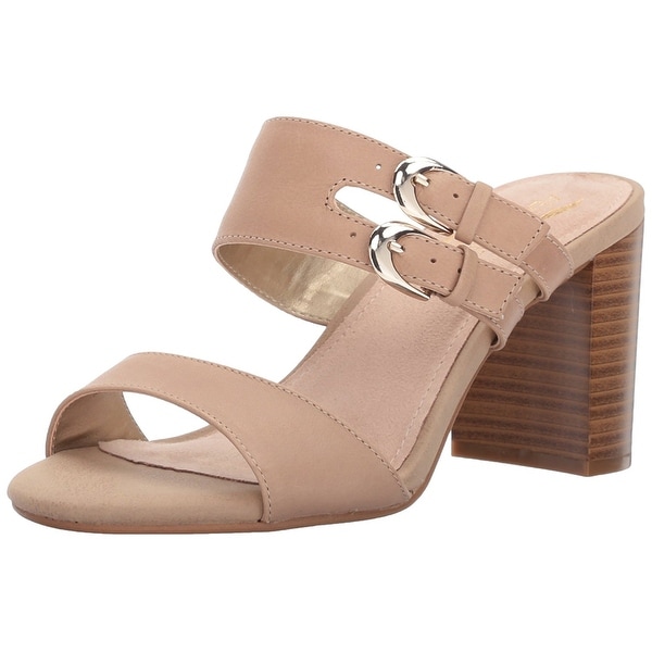 Aerosoles Womens Heroism Leather Open Toe Casual Slide Sandals
