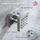 16" Wall Mount Rainfall 3 Way Thermostatic Faucet Shower System with Slide Bar, 6 Jets