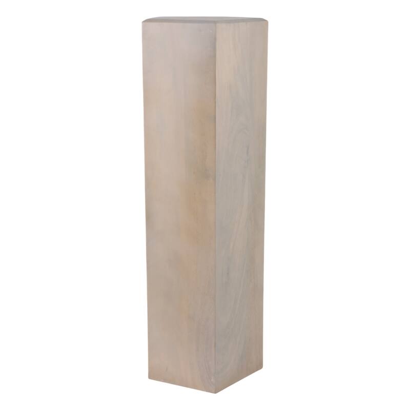 Natural Wood Side Table Elegant Geometric Design Narrow End Accent