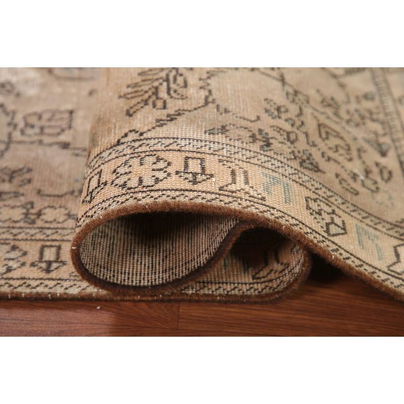 Hand Knotted Oriental 100% Wool Carpet Traditional Floral Yellow & Gold Tabriz Area Rug - 4' 8'' X 3' 1''