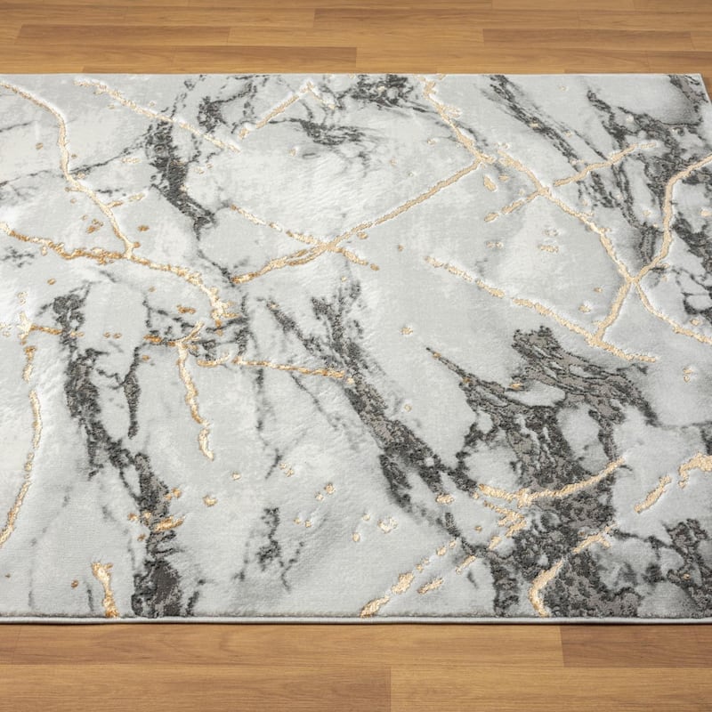 Luxe Weavers Marble Abstract Living Room Rug, Stain-Resistant Carpet
