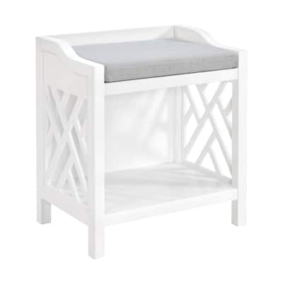 Coventry Bench with Cushion (White) - White