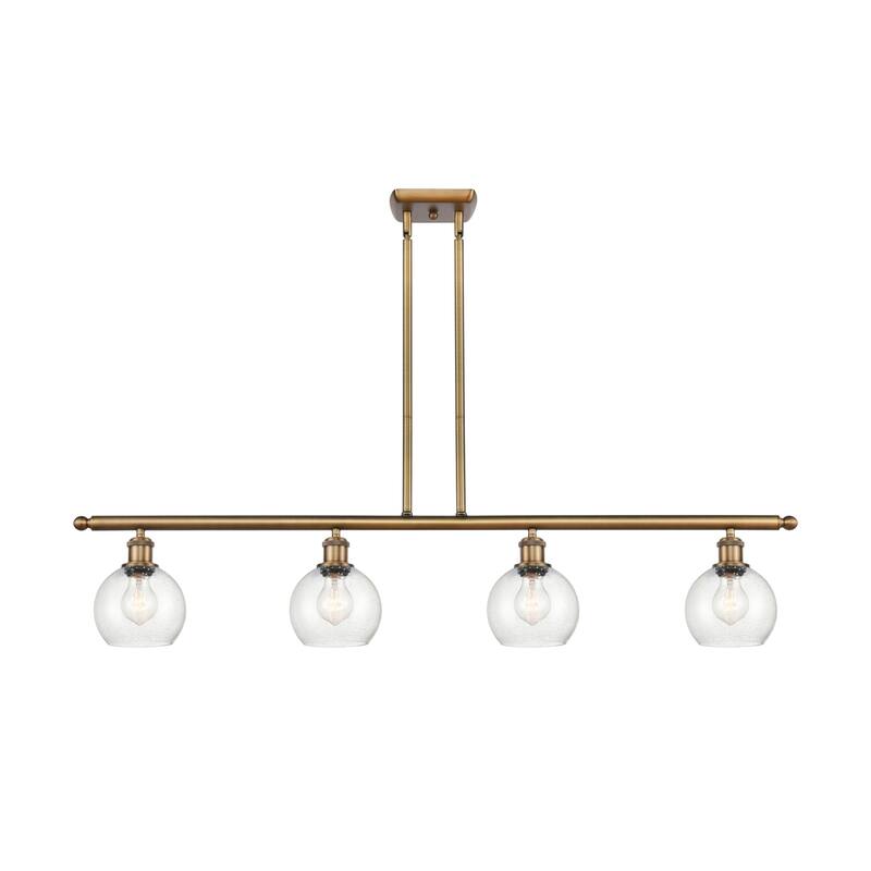 Innovations Lighting 516-4I-9-48 Athens Linear Athens 4 Light 48" Wide - Brushed Brass / Seedy