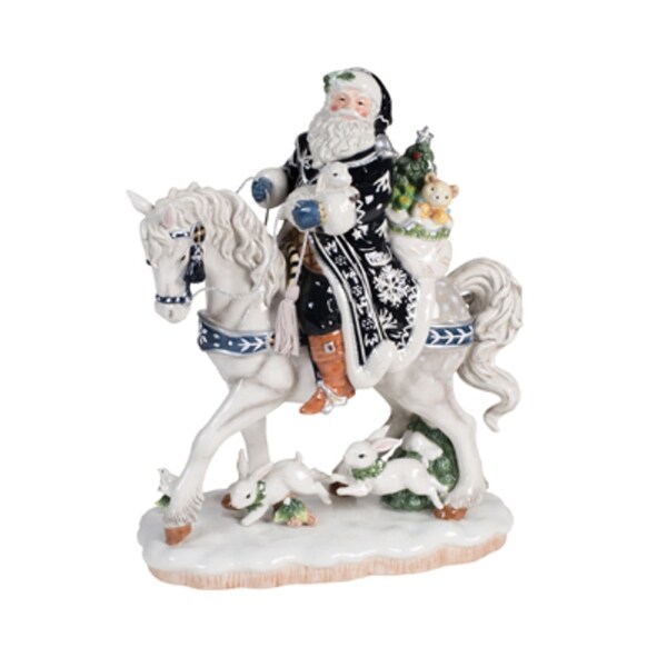 fitz and floyd santa on horse figurine