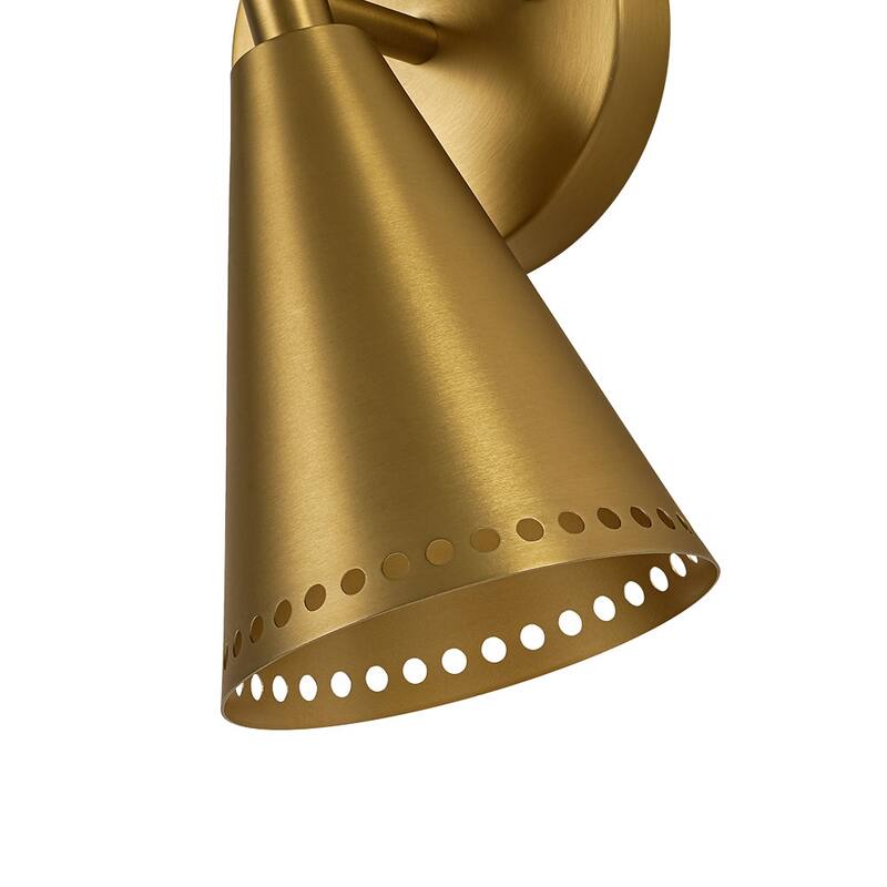 2-Light Mid-century Dual Cone Hourglass Up Down Wall Sconce