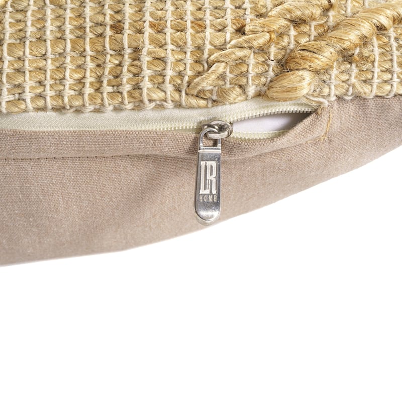 Handmade Medallion Cotton Throw Pillow Cover - 22" - Brown