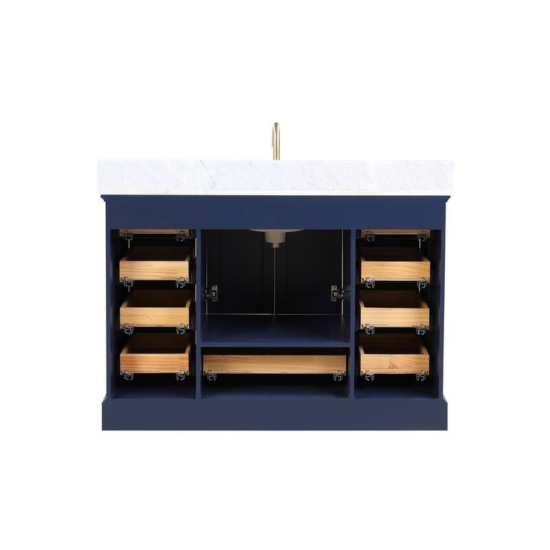 Blossom Copenhagen 48" Bathroom Vanity with Marble Top, Sink & Mirror