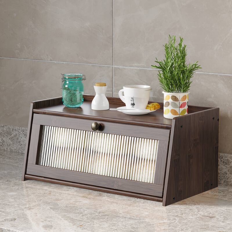 Wooden Bread Box Large Capacity Kitchen Storage Container Bread Holder