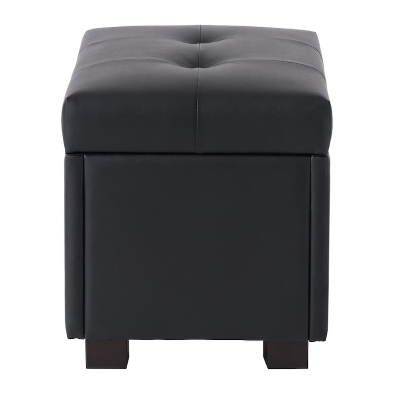 Levi Faux Leather Storage Ottoman