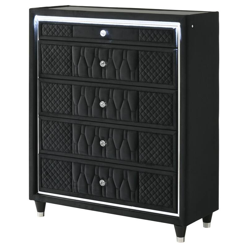 Lorient 5-drawer LED Chest of Drawers Black