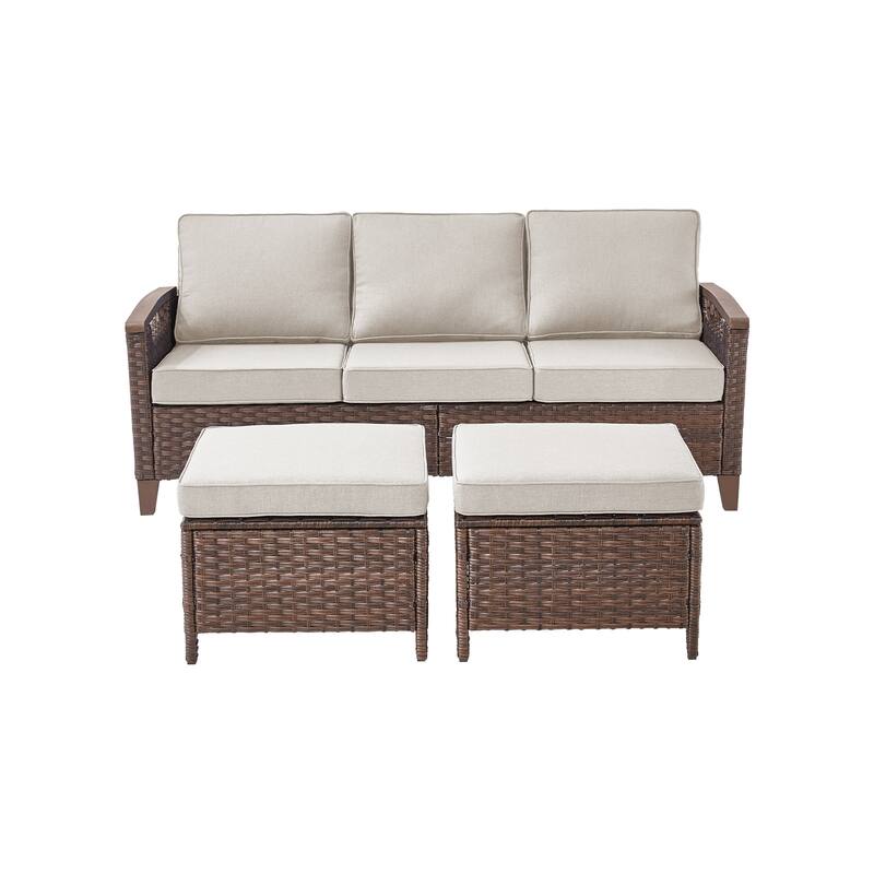 Pocassy Patio Sofa PE Wicker Set
