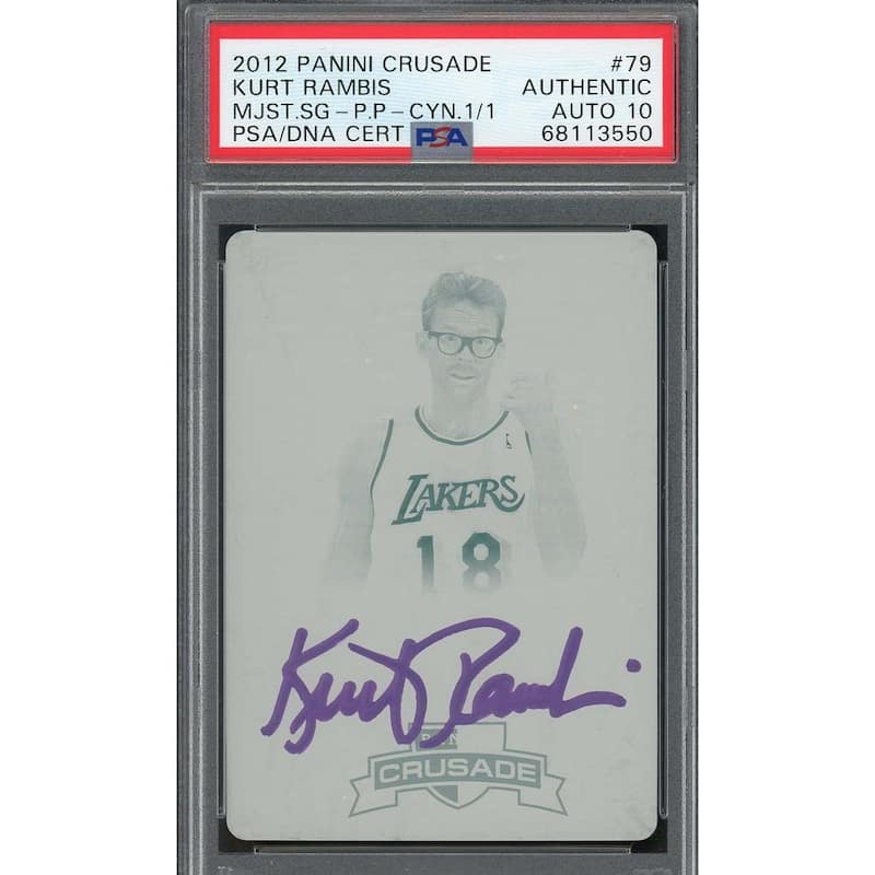Kurt Rambis 2012 Panini Crusade Signed Printing Plate Card #79 Auto PSA 10 1/1 - 8'6" x 11'6"