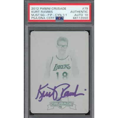 Kurt Rambis 2012 Panini Crusade Signed Printing Plate Card #79 Auto PSA 10 1/1 - 8'6" x 11'6"