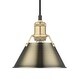 preview thumbnail 1 of 0, Yep by Golden Lighting Orwell 1-light 8in Pendant in Brushed Champagne Brass and Aged Brass shade - Gold