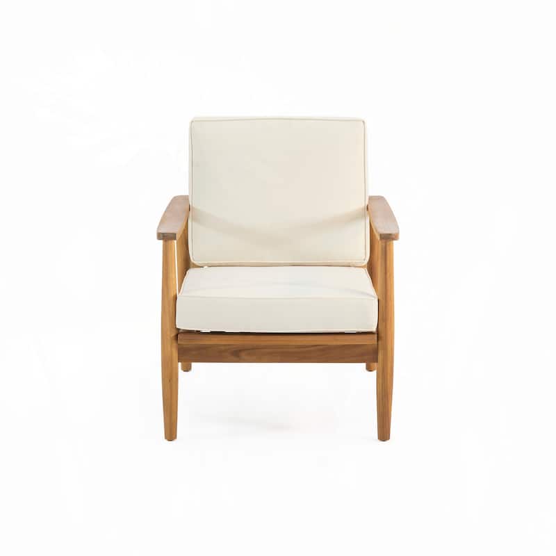 Teak Finish Patio Furniture Sets with Thick Cushion