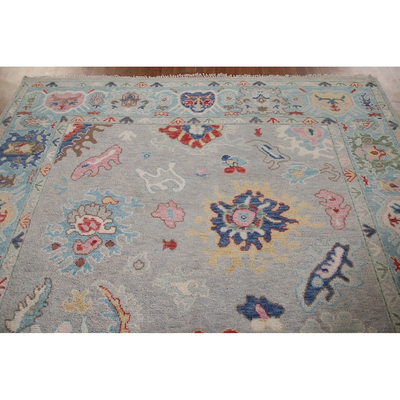 Grey Oushak Oriental Area Rug Handmade Bedroom Wool Carpet - 8'0"x 10'0"