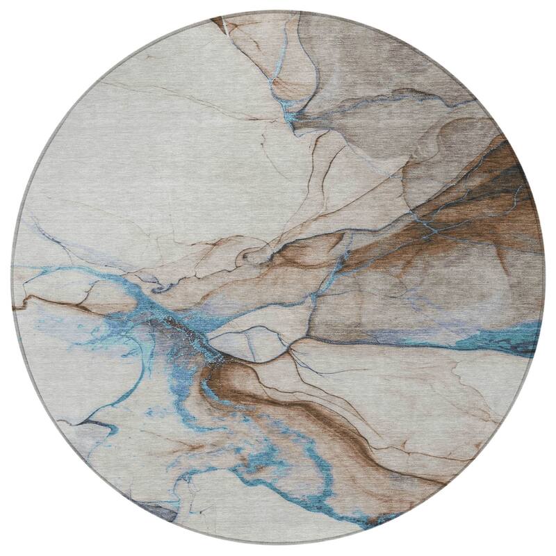 HomeRoots Abstract Modern Rectangle Outdoor Rug