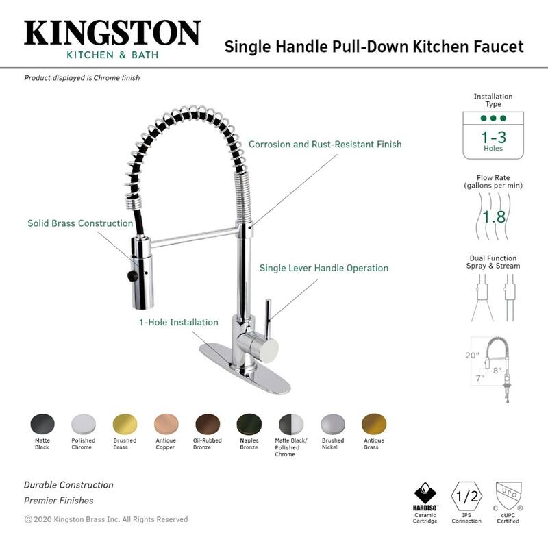 Kingston Brass Concord Single-Handle Pre-Rinse Kitchen Faucet
