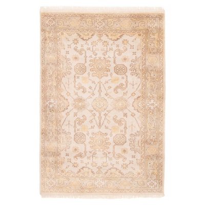ECARPETGALLERY Hand-knotted Royal Oushak Light Grey Wool Rug - 3'10 x 5'9