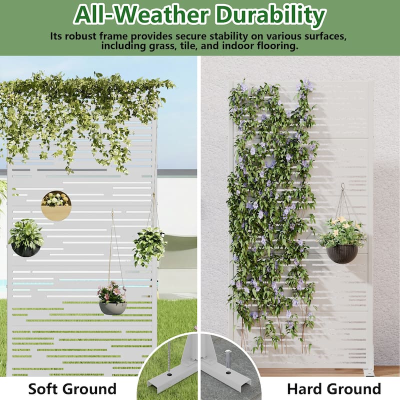 Shine Metal Privacy Screen Panel Free Standing