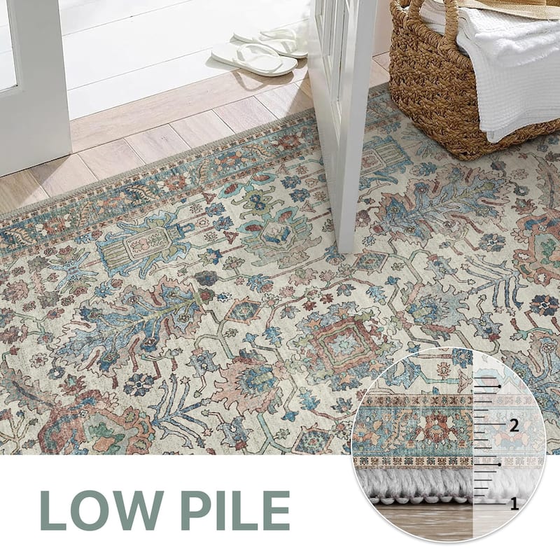 Mcow Modern Machine Washable Low Pile Lightweight Soft Print Area Rugs - 8'X10'