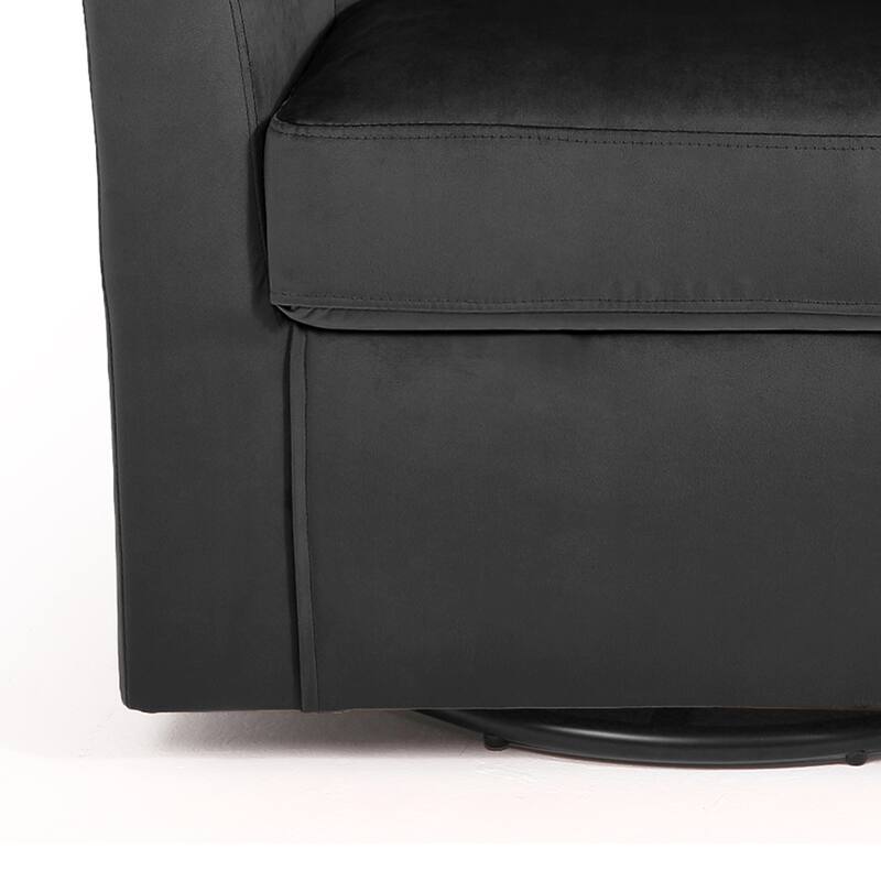 Modern Velvet Upholstered Swivel Barrel Chair for Living Room Lounge