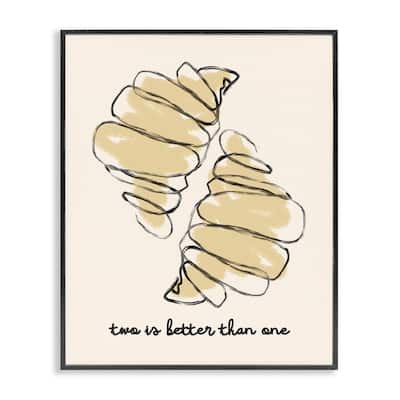 Stupell Croissants with French Phrase Framed Giclee Art Design By Lil' Rue
