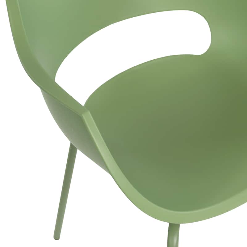 Furnish Theory Urban-ML Pro Indoor/Outdoor Stackable Dining Armchairs Polypropylene Shell & Powder-Coated Steel Legs (Set of 2)