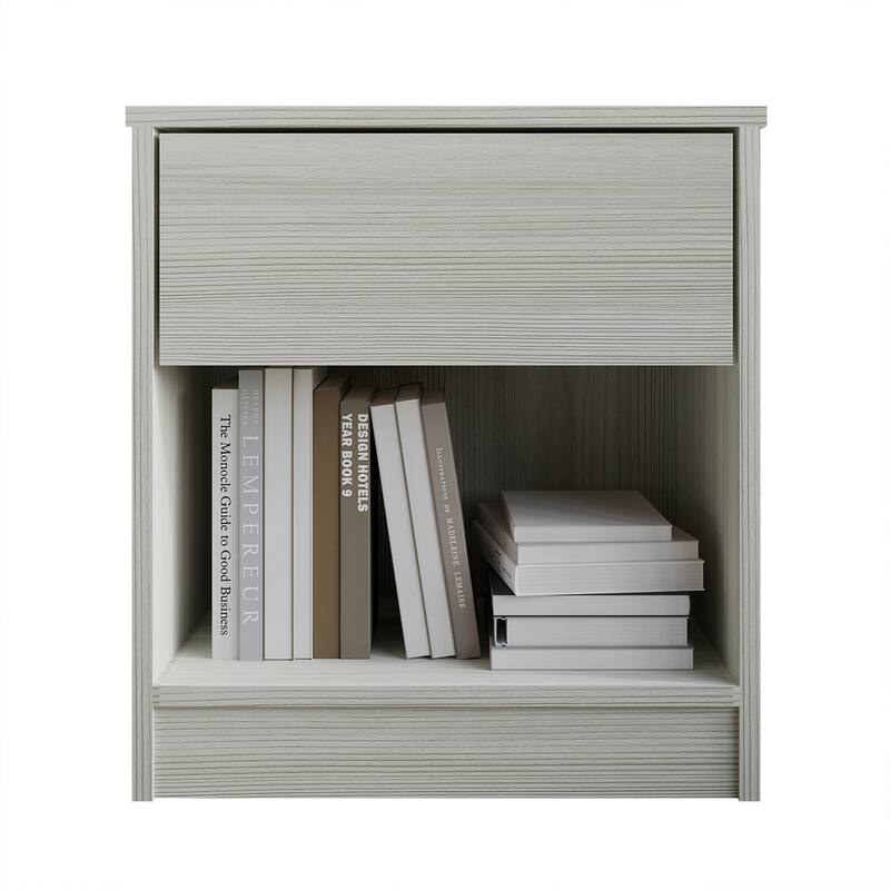 CraftPorch Simple Clean-Lines One Drawer Nightstand - Light Grey