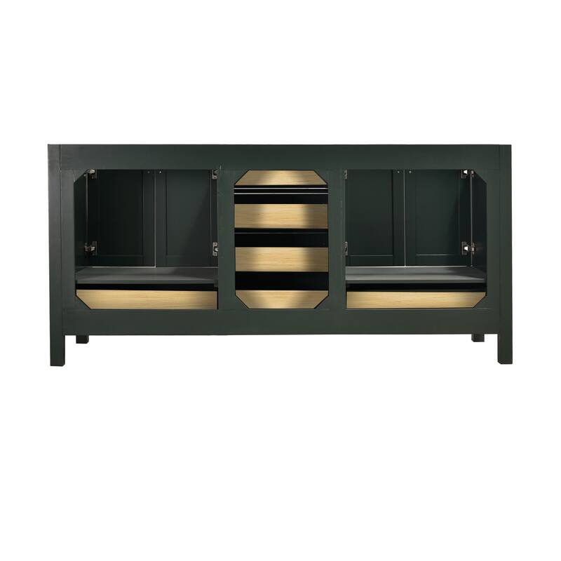 StarrySky 72 inch Undermount Double Sink Bathroom Vanity with Engineered Carrara Marble Top