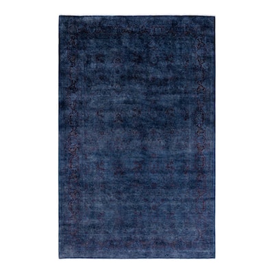 Contemporary Overdyed Wool Hand Knotted Area Rug - 6' 1" x 9' 4"