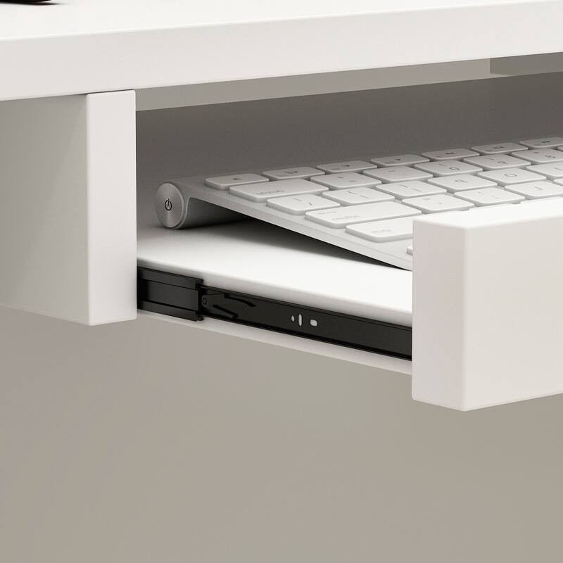 56" L-Shape Reception Desk - Computer Desk with Lockable Storage