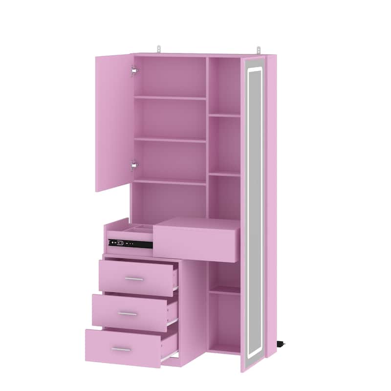 Dresser LED-Lit Vanity Dressing Cabinet with Full-Length Mirror
