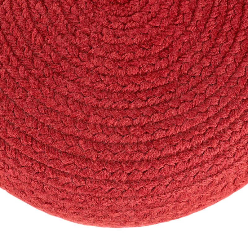 Jaipur Living Saba Solar Round Indoor/Outdoor Polyester Pouf Ottoman/Foot Stool - 18"X18"X12"