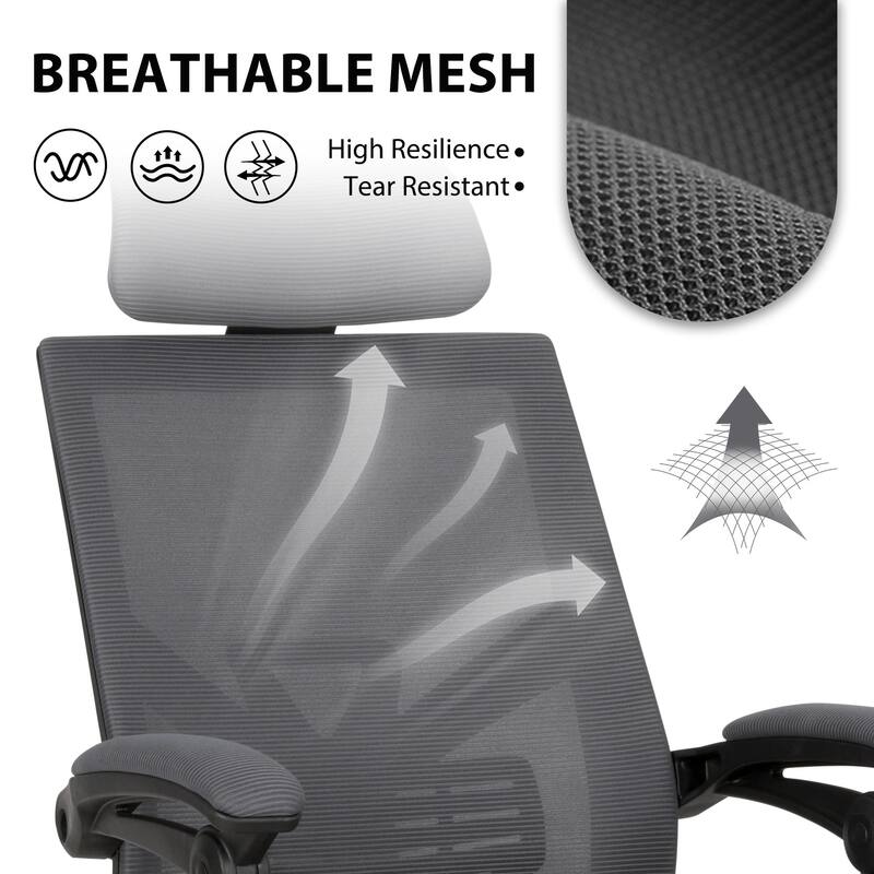 Ergonomic Mesh Office Chair with Adjustable Lumbar Support & Footrest