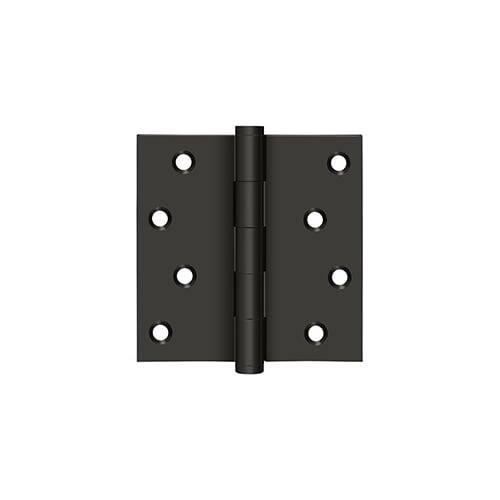 Deltana 4" x 4" Solid Brass Square Corner Plain Bearing Full Mortise