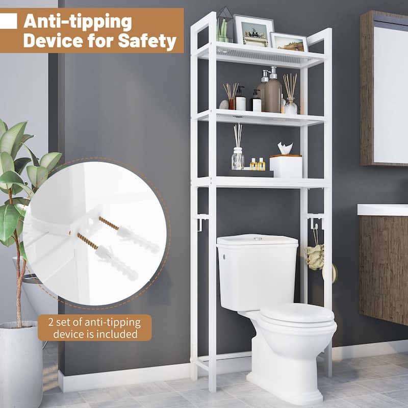 Costway Over-The-Toilet Storage Shelf Space Saving Metal Bathroom - See Details