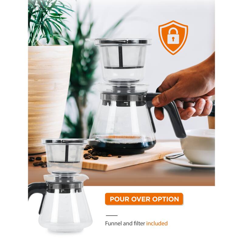 Commercial CHEF Coffee Maker, Drip Coffee Maker with Pour Over Filter, White