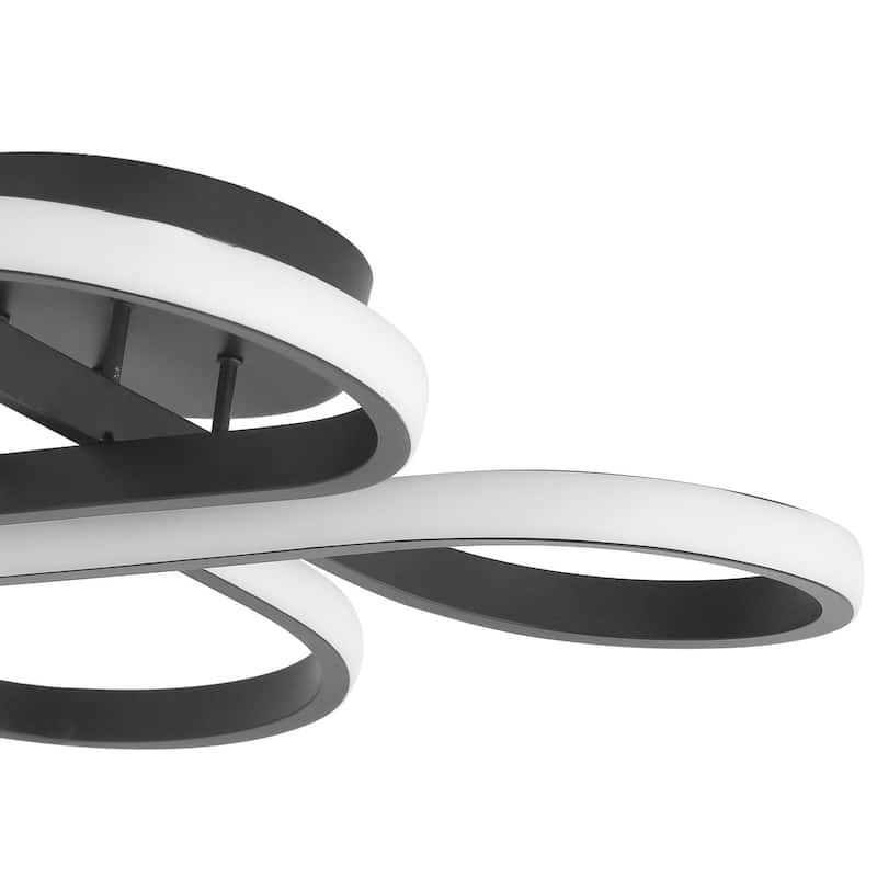 Modern 1-Light Concise Linear Design LED Flush Mount Lamp